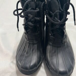 Sperry Black Waterproof Lace-Up Winter Boots